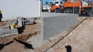 Retaining wall is in