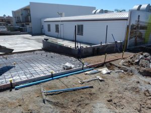 New concrete base goes in